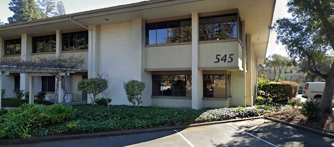 Exterior photo of office building in Menlo Park, California